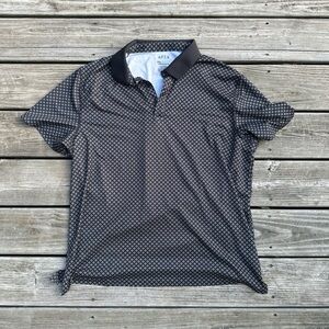 Apt. 9 Black and Gray Patterned Polo Shirt‎